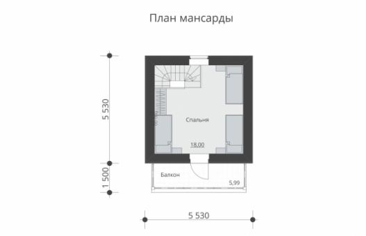 Одноэтажный дом с подвалом, мансардой, крыльцом и балконом